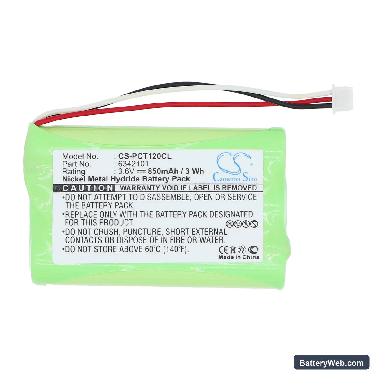 Plantronics CT11 Replacement Battery, 3.6V, 850mAh, Ni-MH 3