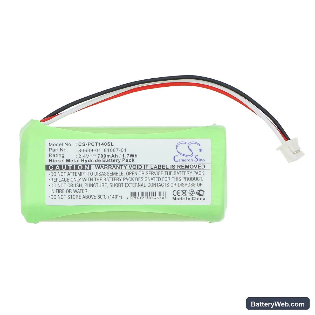 Plantronics CT14 Replacement Battery, 2.4V, 700mAh, Ni-MH 3