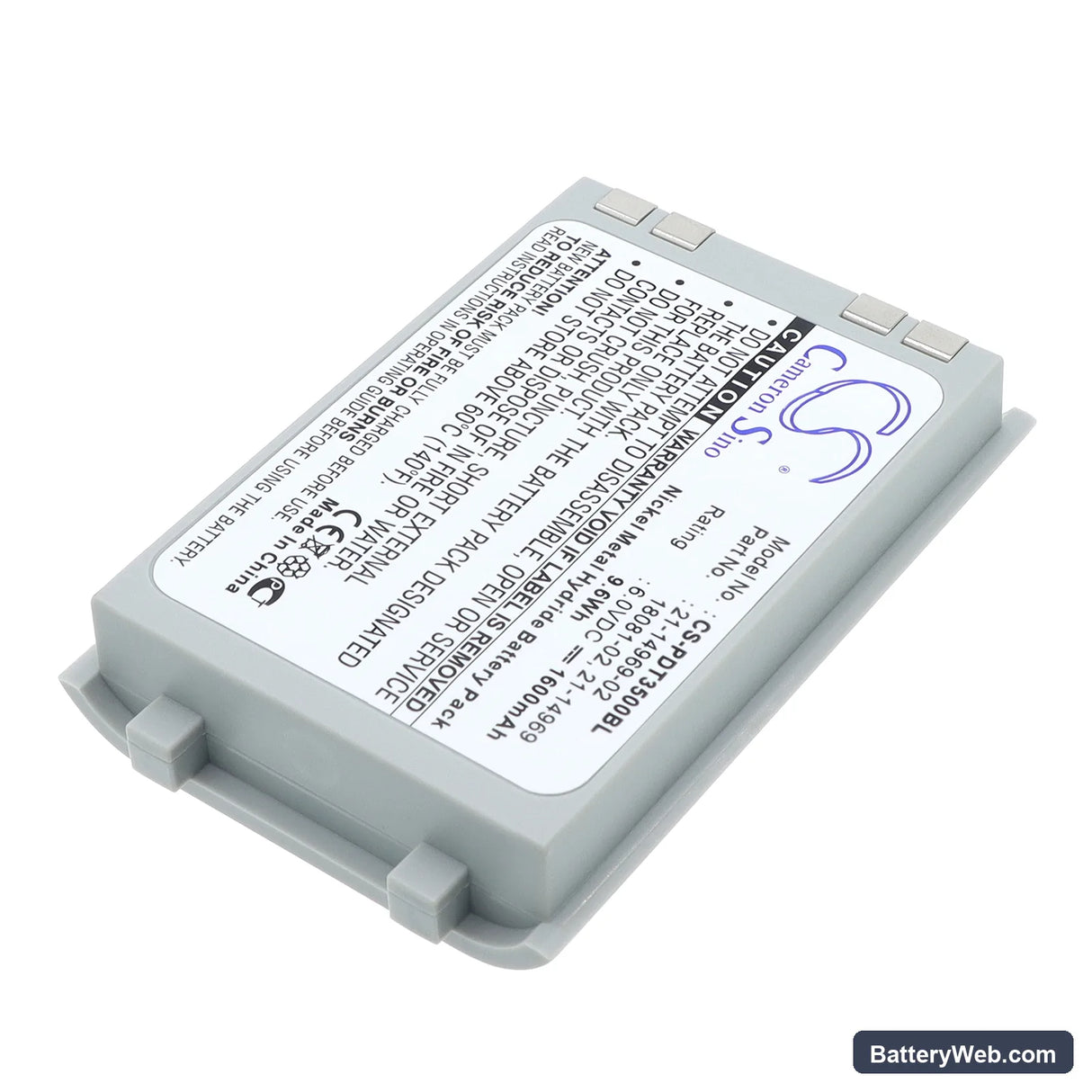 Symbol PDT3500 Replacement Battery, 6V, 1600mAh, Ni-MH 2