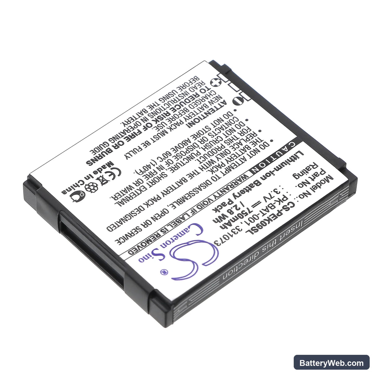 Peek Pronto Replacement Battery, 3.7V, 750mAh, Li-ion 2