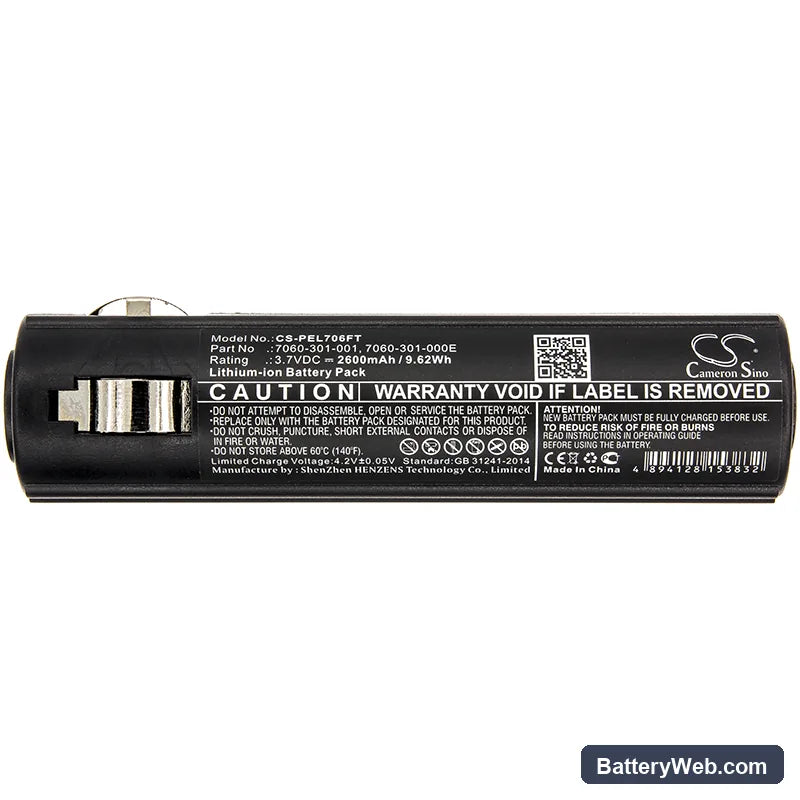 Pelican 7060 Replacement Battery, 3.7V, 2600mAh, Li-ion 3