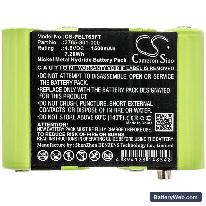 Pelican 3715Z0 LED ATEX 2015 Replacement Battery, 4.8V, 1500mAh, Ni-MH 3