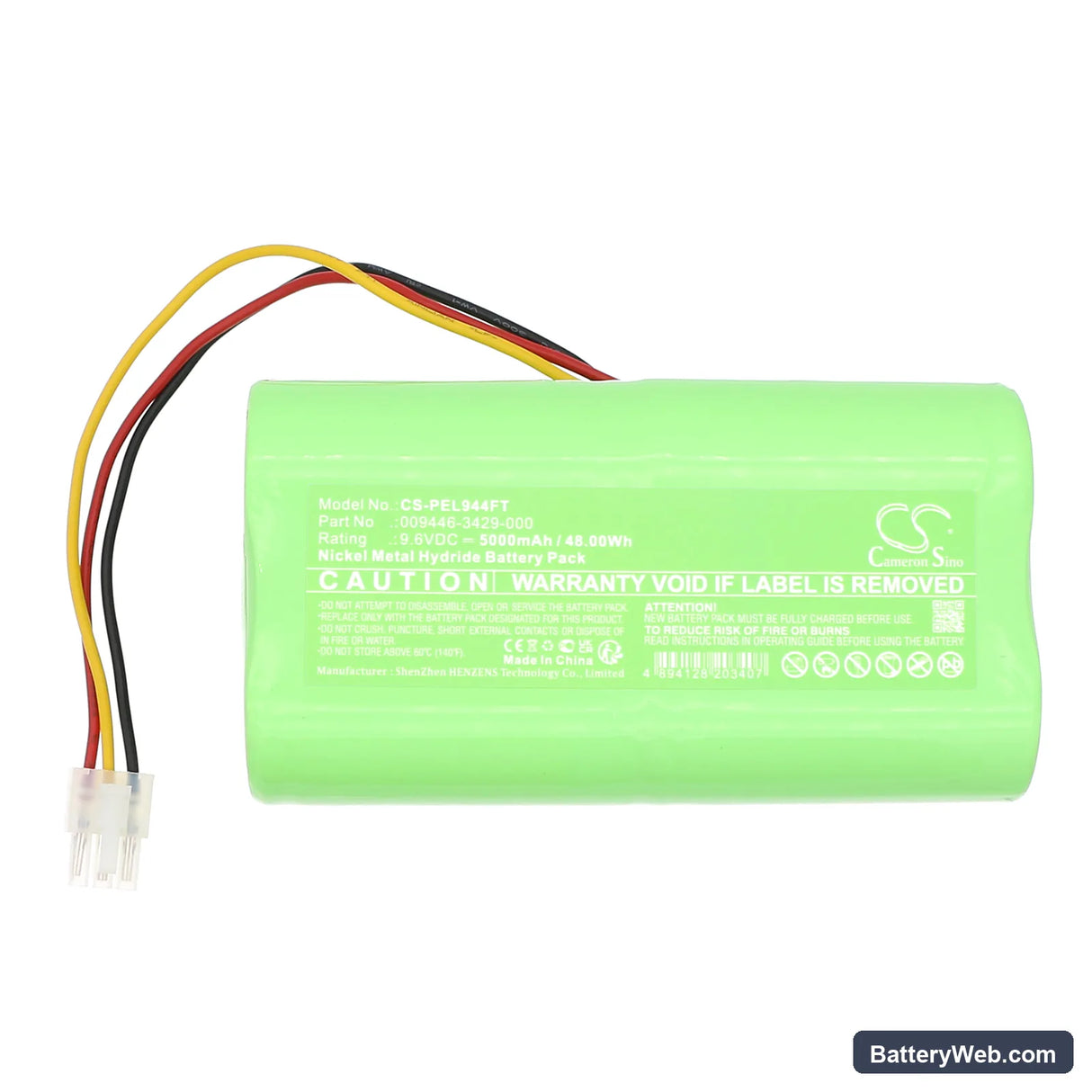 Pelican 9440 Remote Area Lighting System Replacement Battery, 9.6V, 5000mAh, Ni-MH 3