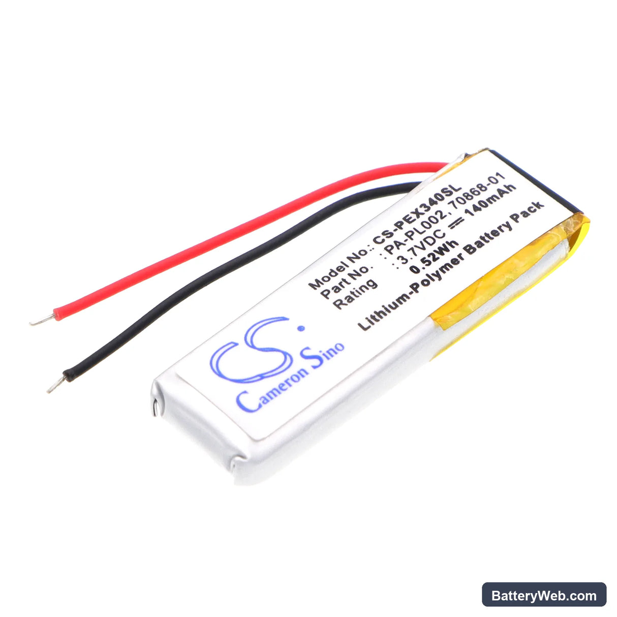 Plantronics Elite 162 Replacement Battery, 3.7V, 140mAh, Li-Polymer 1