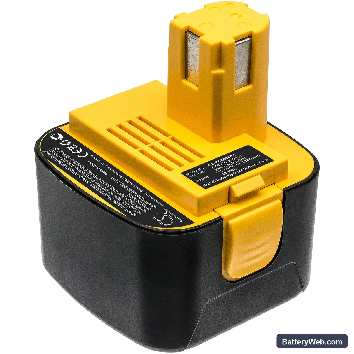 Panasonic EY6107 Replacement Battery, 12V, 3300mAh, Ni-MH 1