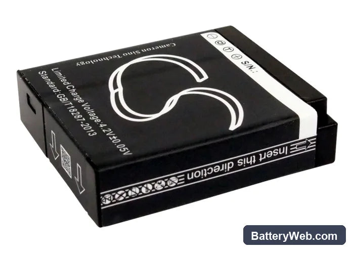 Panasonic Lumix DMC-GM1 Replacement Battery, 7.2V, 600mAh, Li-ion 3