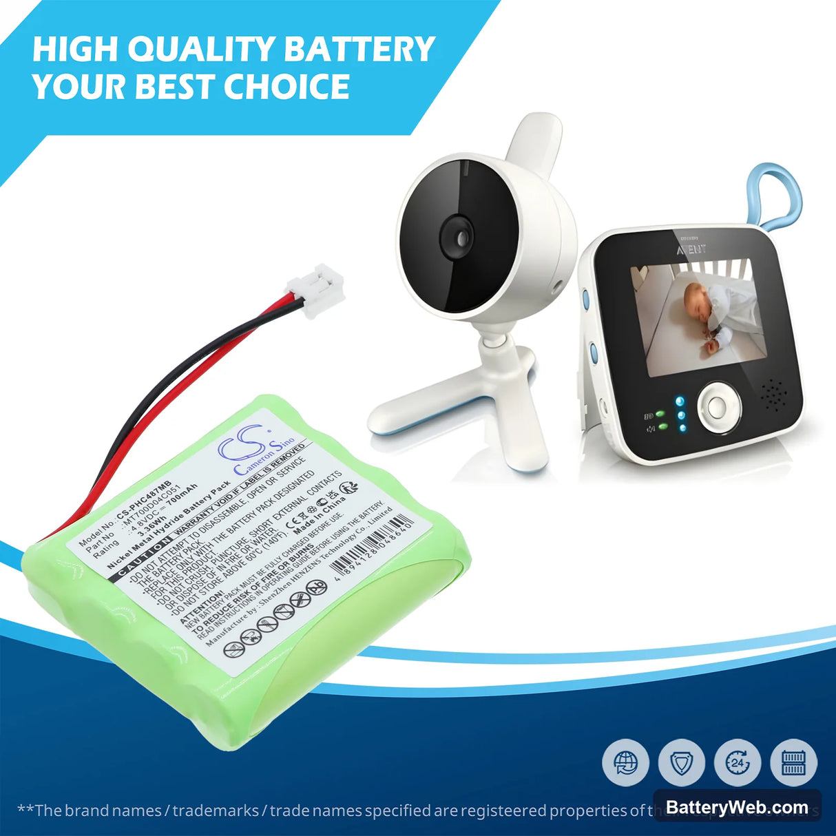 Harting & Helling Janosch MBF5050 Replacement Battery, 4.8V, 700mAh, Ni-MH 6