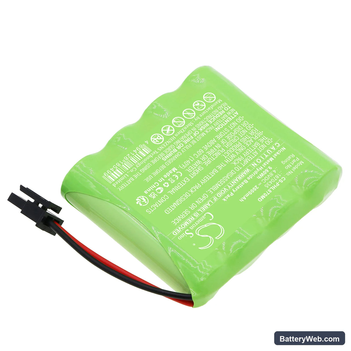 Philips Lifeline GoSafe Mobile Alert System 870435 Replacement Battery, 4.8V, 2000mAh, Ni-MH 2