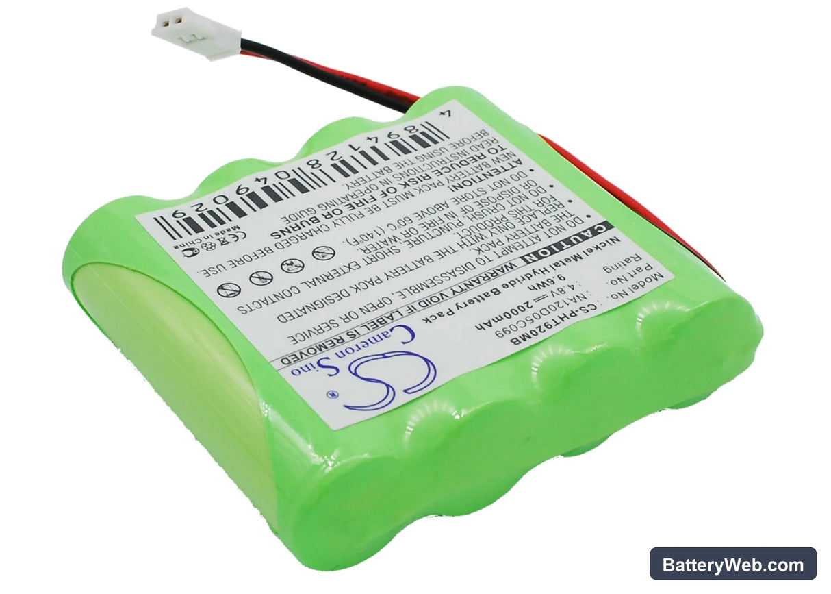 Cobra CP200 Replacement Battery, 4.8V, 2000mAh, Ni-MH 2