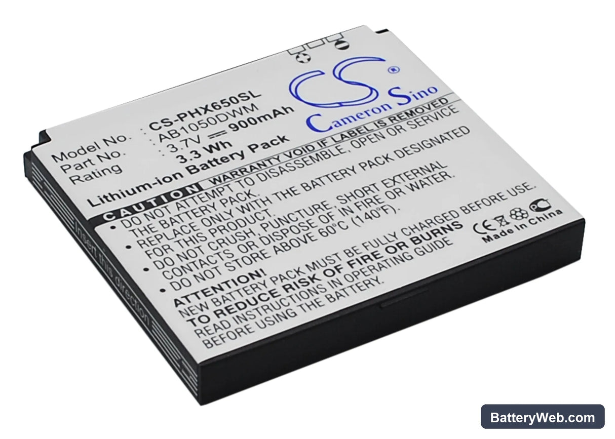 Philips Xenium X810 Replacement Battery, 3.7V, 900mAh, Li-ion 2