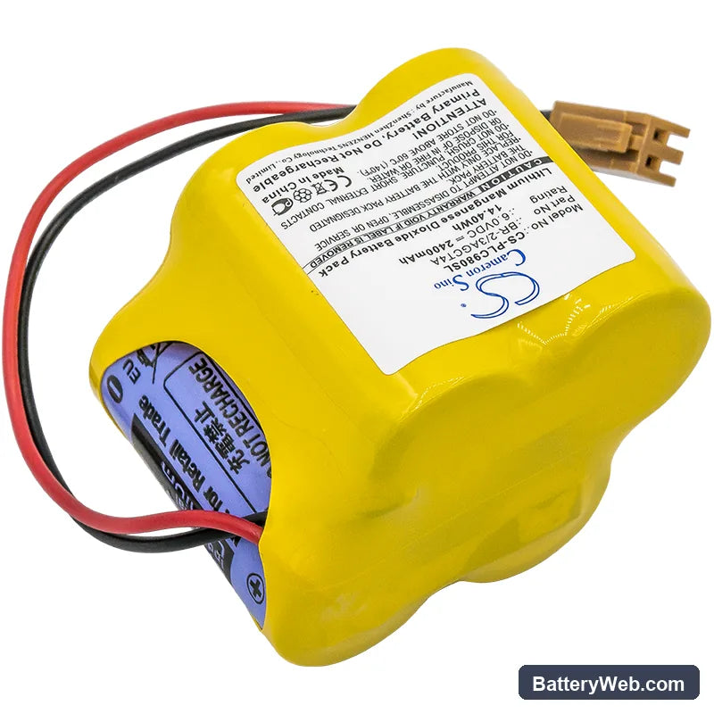 Fanuc 18-T series programmable logic controllers Replacement Battery, 6V, 2400mAh, Li-MnO2 2