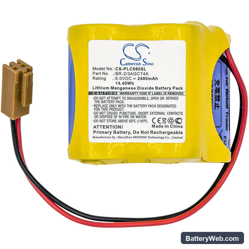 Fanuc 18-T series programmable logic controllers Replacement Battery, 6V, 2400mAh, Li-MnO2 3