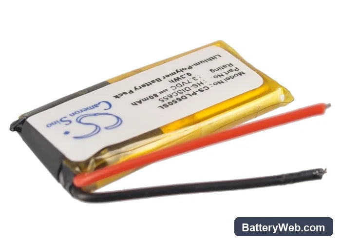 Plantronics Discovery 665 Replacement Battery, 3.7V, 80mAh, Li-Polymer 2