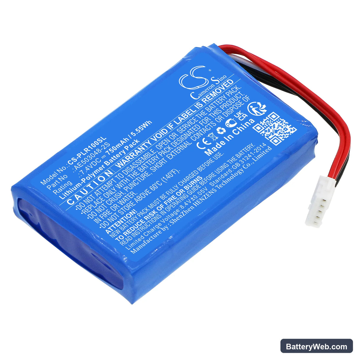 Polaroid Zip Replacement Battery, 7.4V, 750mAh, Li-Polymer 1