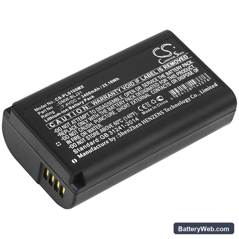 Panasonic Lumix S1 Replacement Battery, 7.4V, 3400mAh, Li-ion 1
