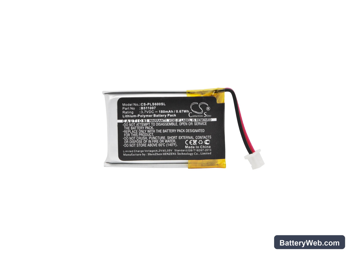 Plantronics CS60 Replacement Battery, 3.7V, 180mAh, Li-Polymer 5