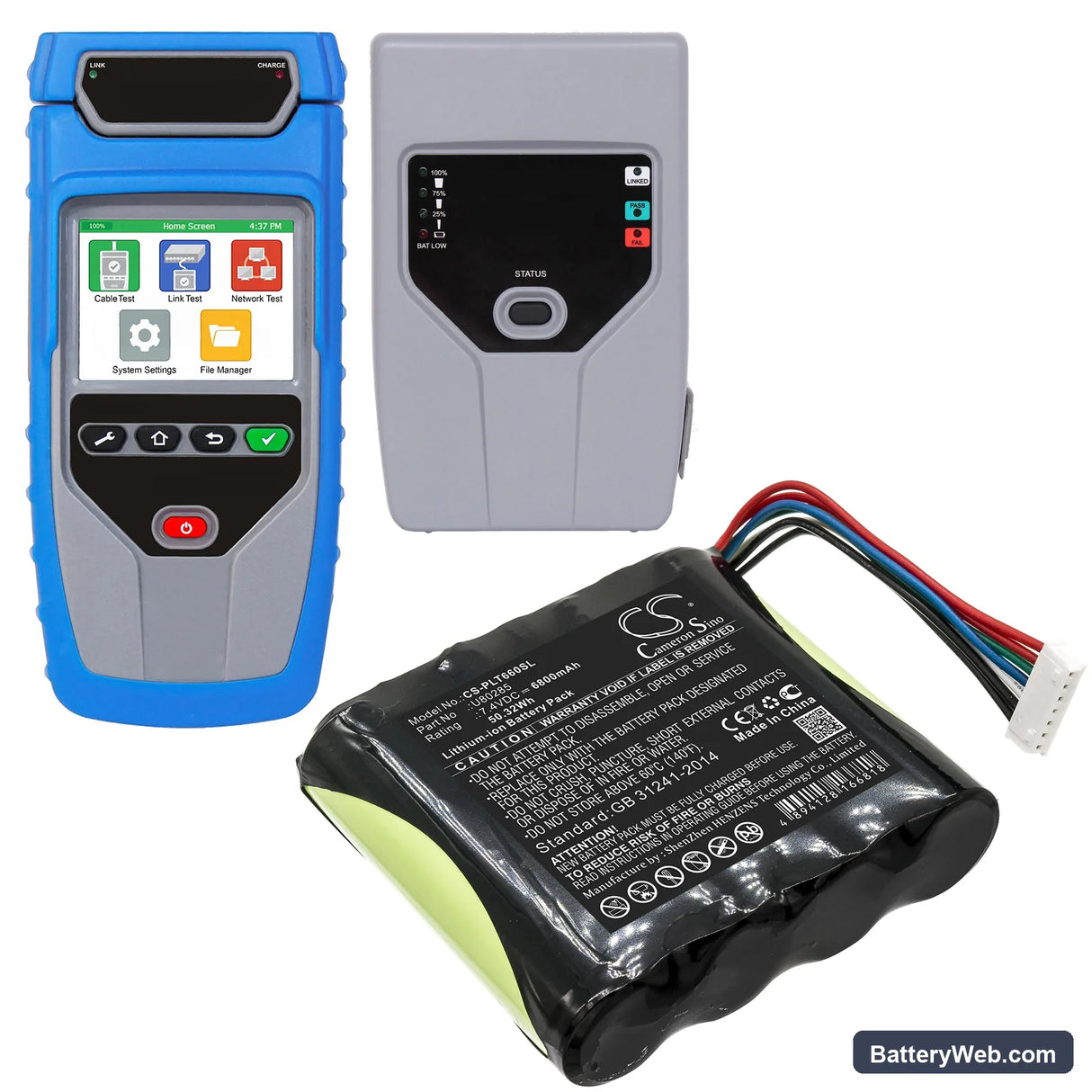Platinum Tools T66006B Replacement Battery, 7.4V, 6800mAh, Li-ion 6