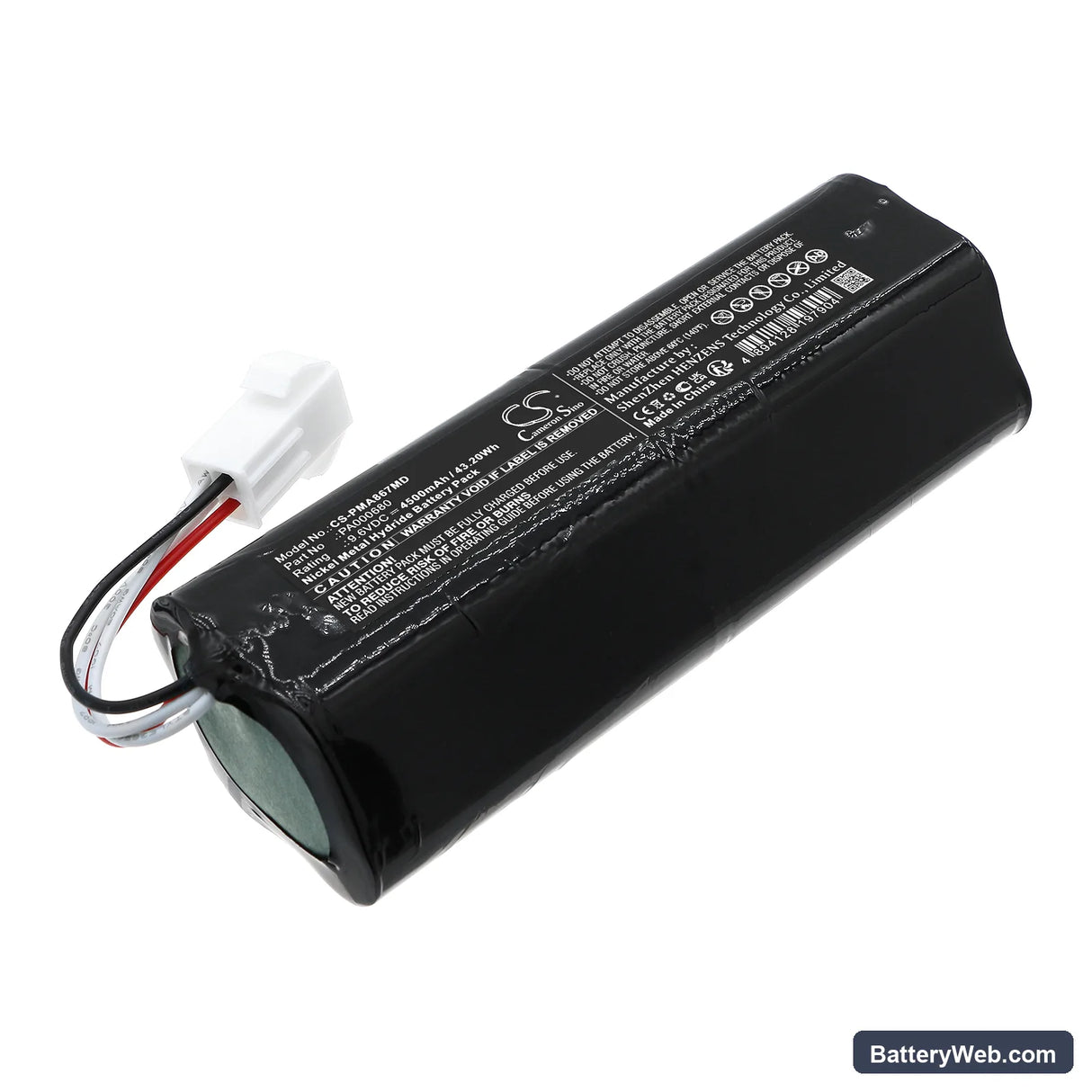 PM Atemschutz PA-A867-NG Replacement Battery, 9.6V, 4500mAh, Ni-MH 1