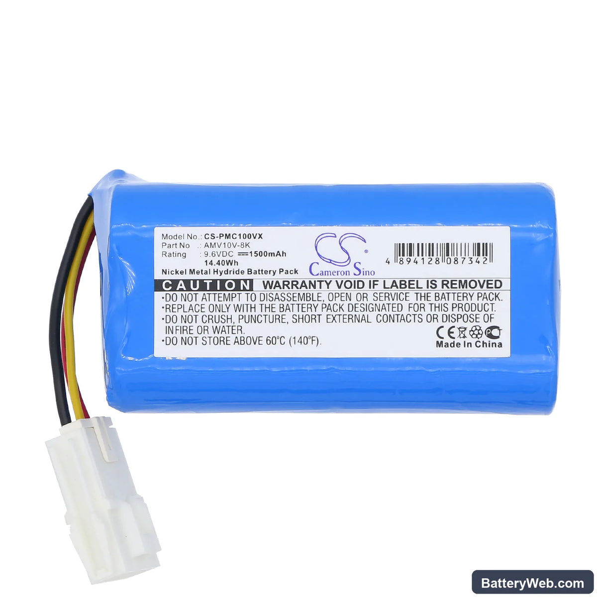 Panasonic MC-B10P Replacement Battery, 9.6V, 1500mAh, Ni-MH 3