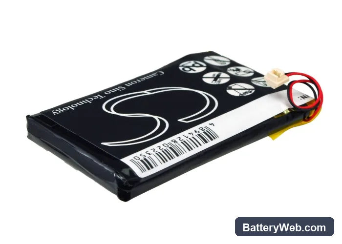 Palm Tungsten E2 Replacement Battery, 3.7V, 1100mAh, Li-Polymer 4
