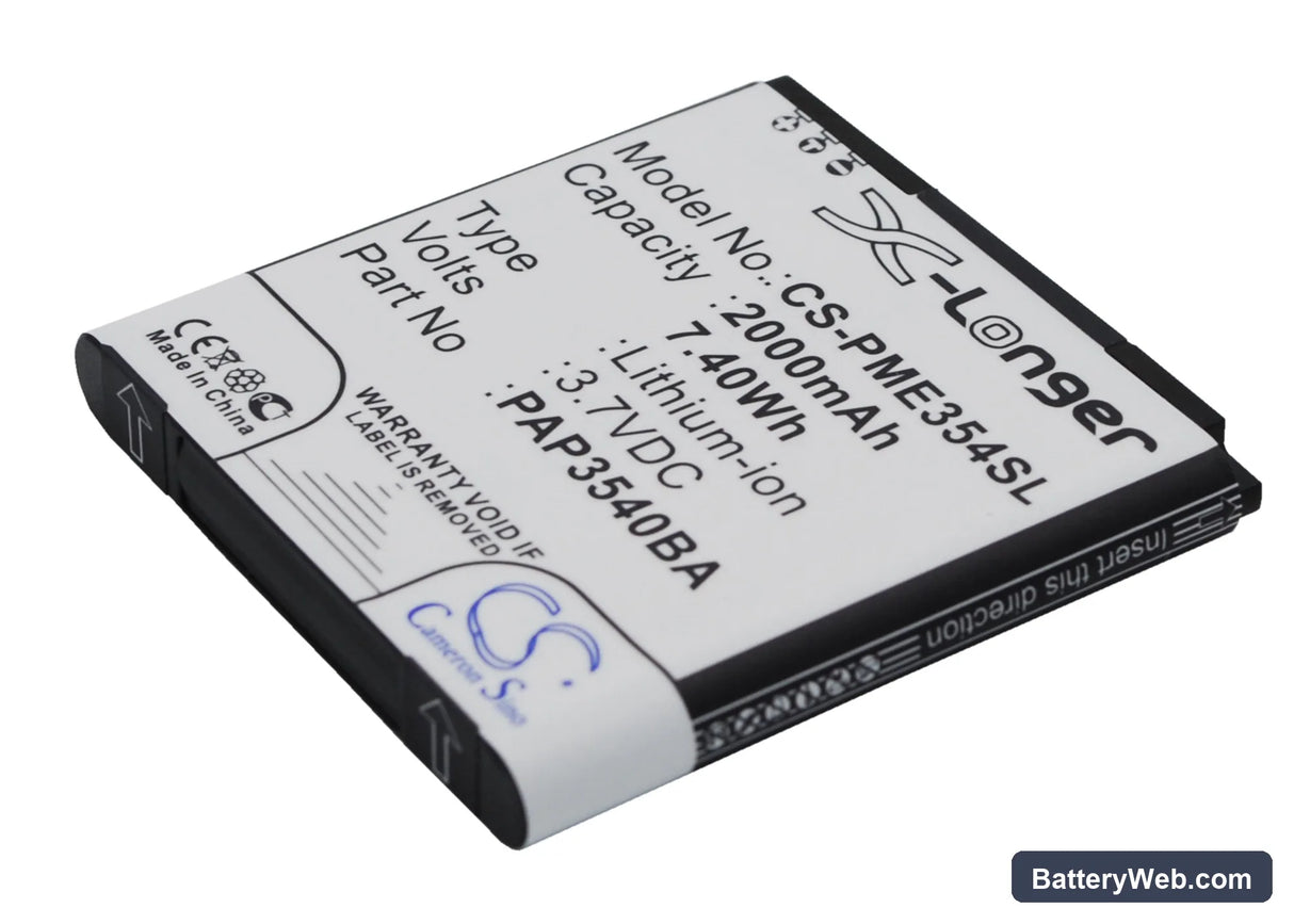 Prestigio MultiPhone 3540 Duo Replacement Battery, 3.7V, 2000mAh, Li-ion 3