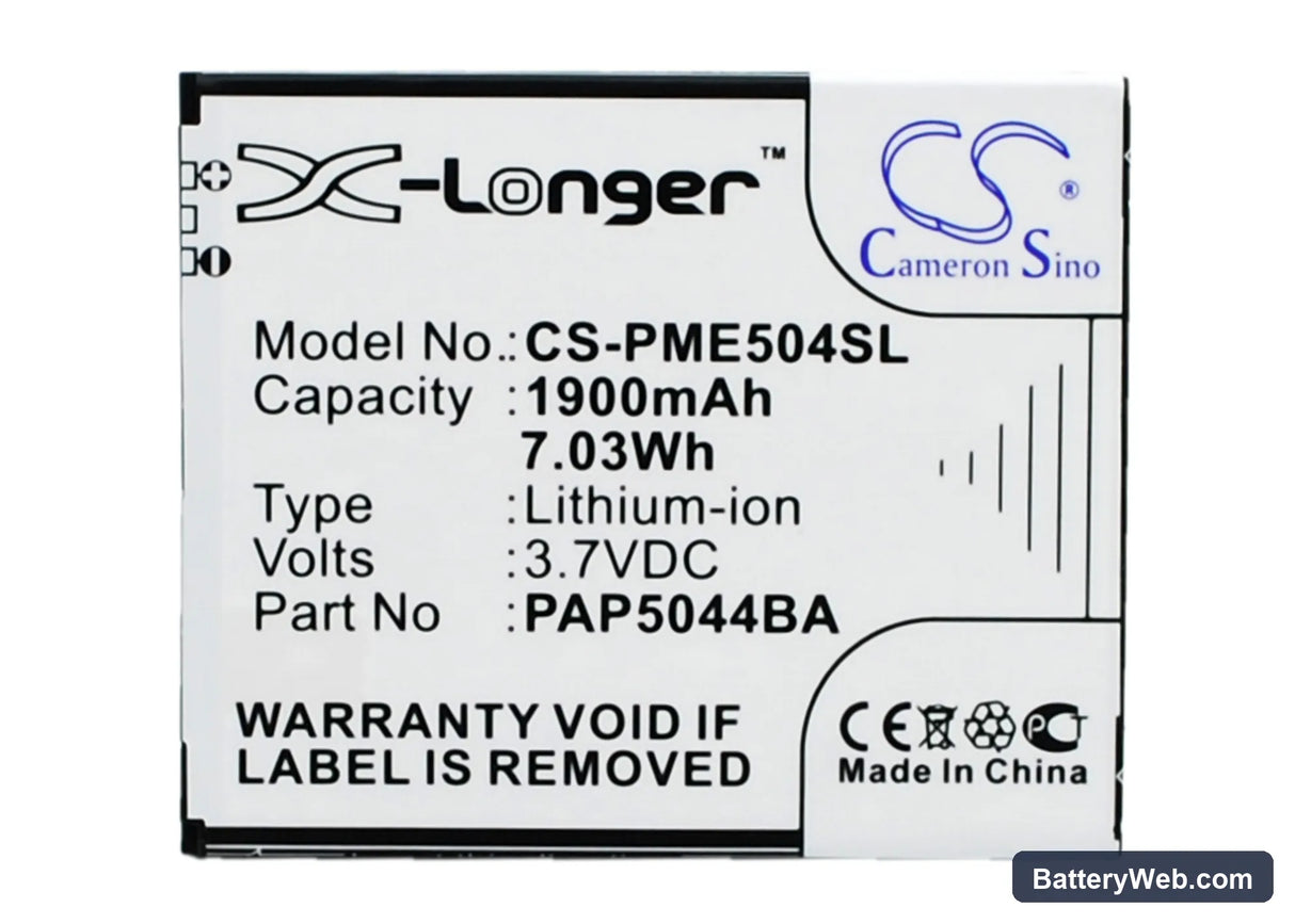 Prestigio MultiPhone 5044 Duo Replacement Battery, 3.7V, 1900mAh, Li-ion 1