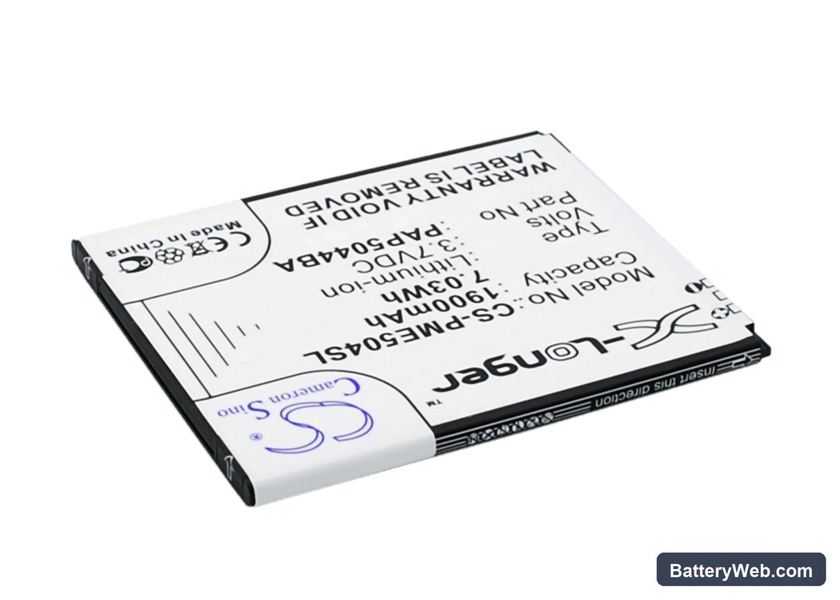 Prestigio MultiPhone 5044 Duo Replacement Battery, 3.7V, 1900mAh, Li-ion 3