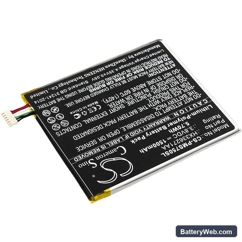 Prestigio PSP7505DUO Replacement Battery, 3.8V, 1500mAh, Li-Polymer 2
