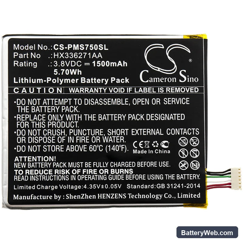 Prestigio PSP7505DUO Replacement Battery, 3.8V, 1500mAh, Li-Polymer 3