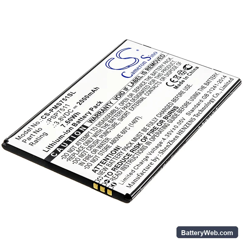 Prestigio PSP7511DUO Replacement Battery, 3.8V, 2000mAh, Li-ion 1