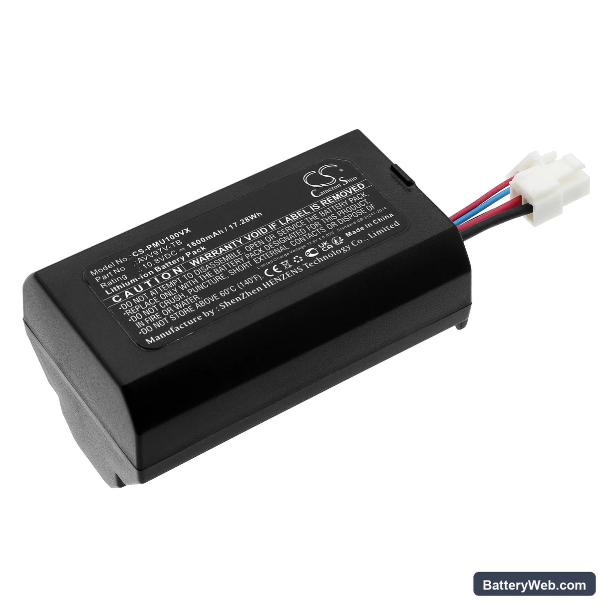 Panasonic MC-SBU1F-R Replacement Battery, 10.8V, 1600mAh, Li-ion 1
