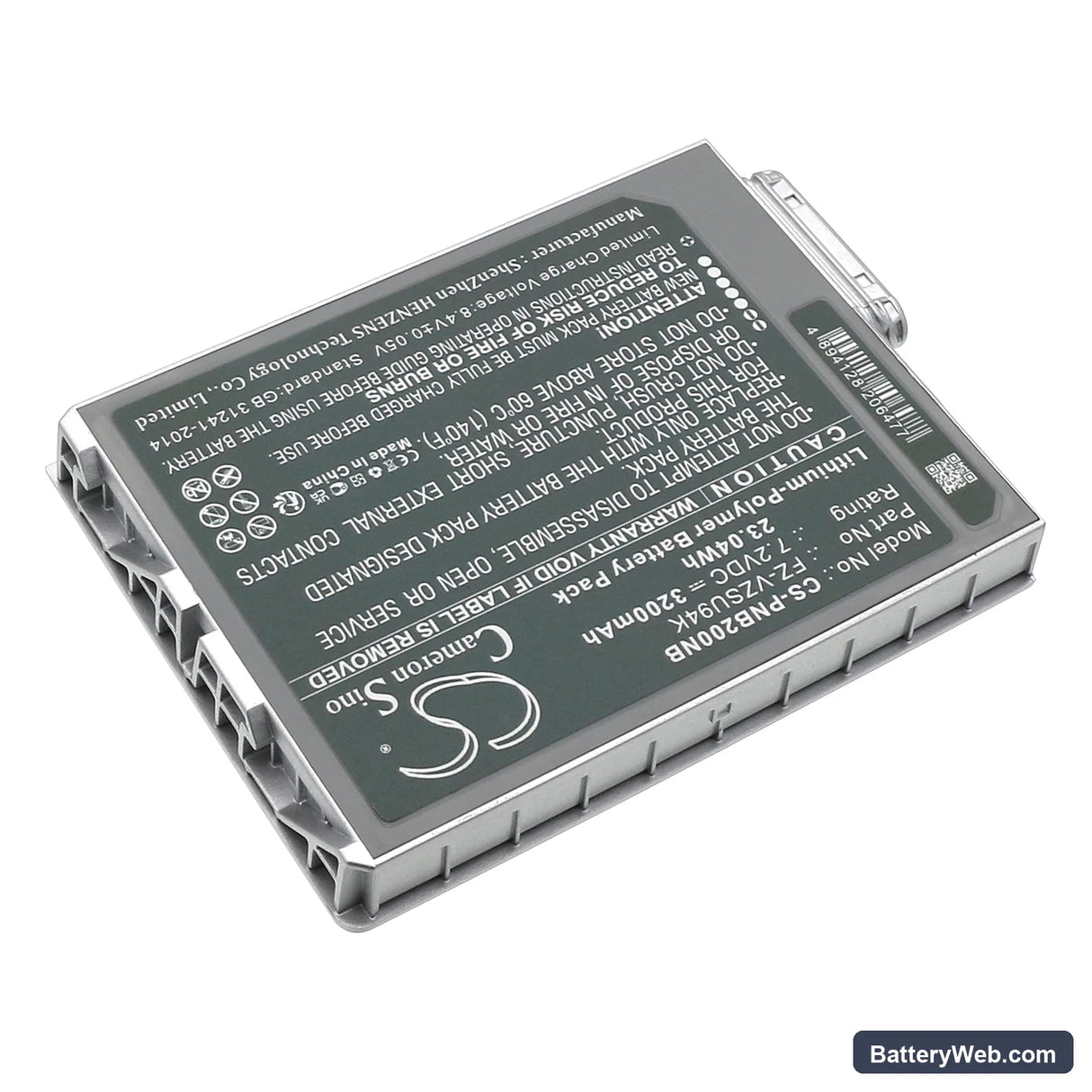 Panasonic Toughpad FZ-M1 Replacement Battery, 7.2V, 3200mAh, Li-Polymer 2