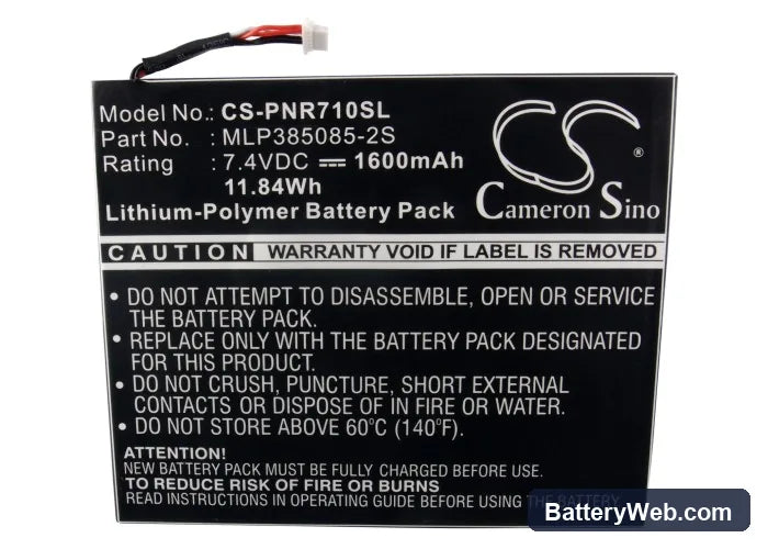 Velocity Replacement Battery, 7.4V, 1600mAh, Li-Polymer 5