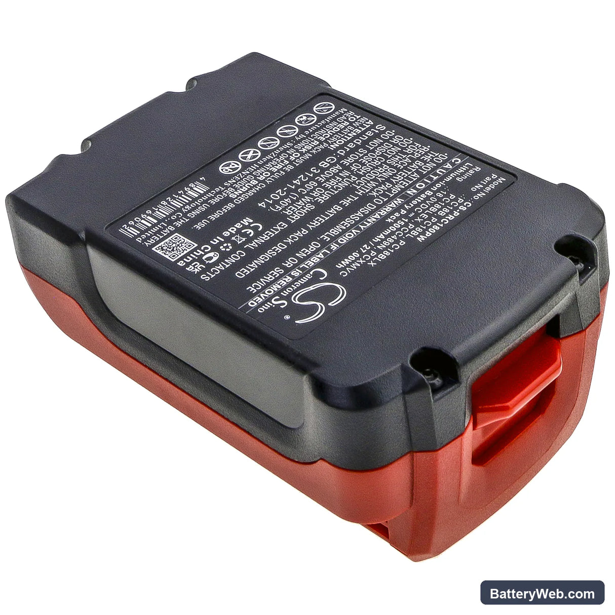 Porter Cable PC18CS Replacement Battery, 18V, 1500mAh, Li-ion 2