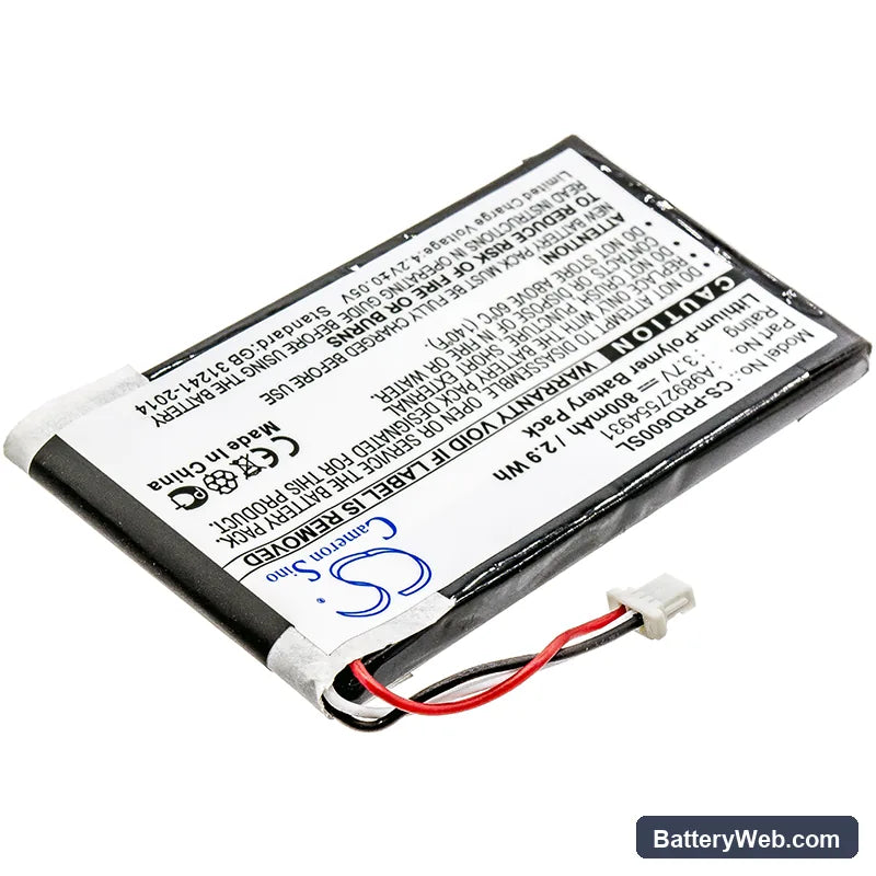 Sony PRS-600 Replacement Battery, 3.7V, 800mAh, Li-Polymer 2