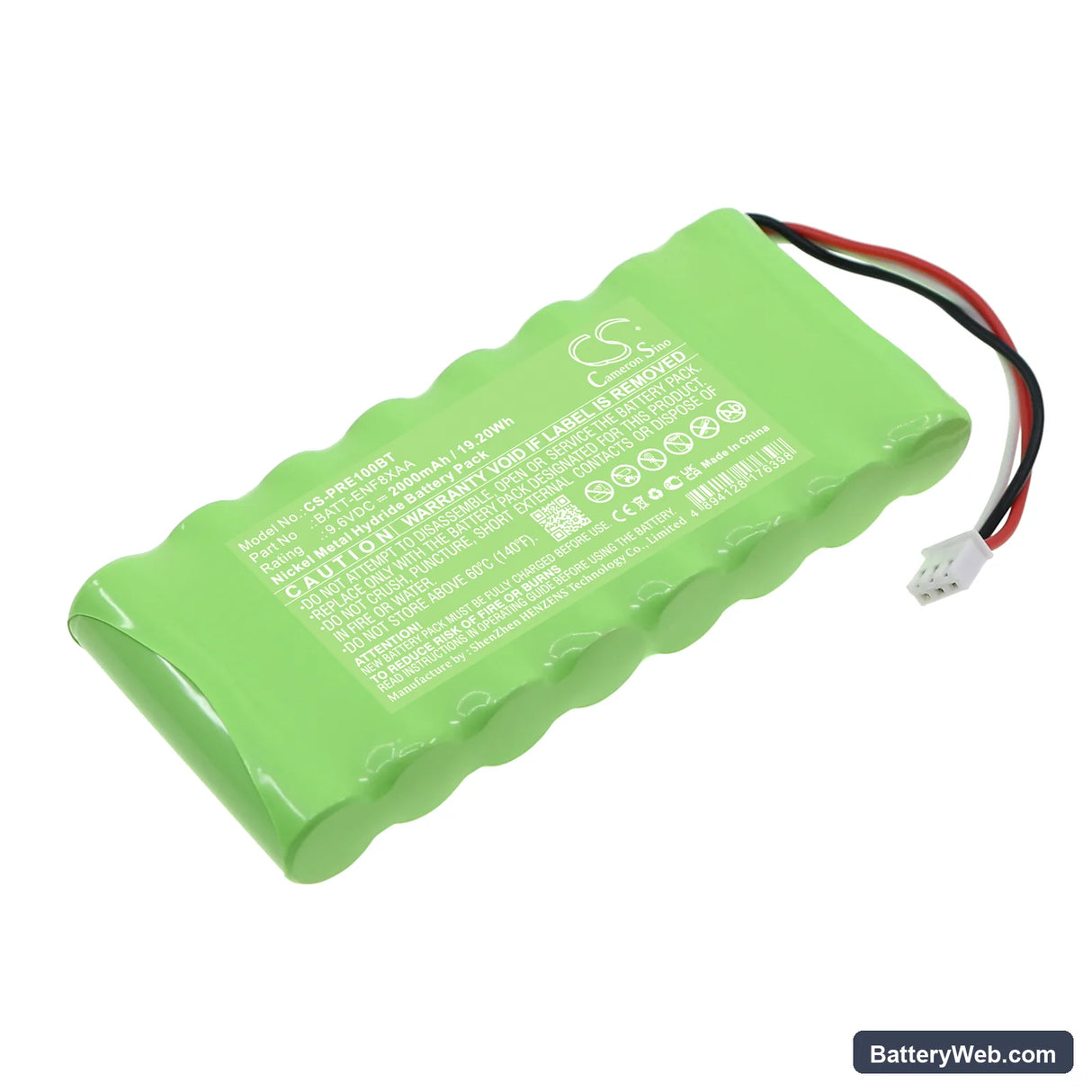 Pyronix Enforcer V10 Replacement Battery, 9.6V, 2000mAh, Ni-MH 1