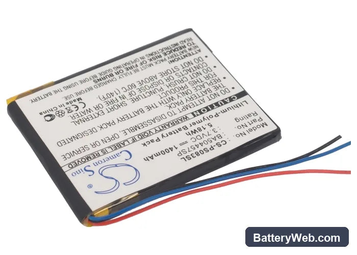 Philips GoGear Muse Replacement Battery, 3.7V, 1400mAh, Li-Polymer 2