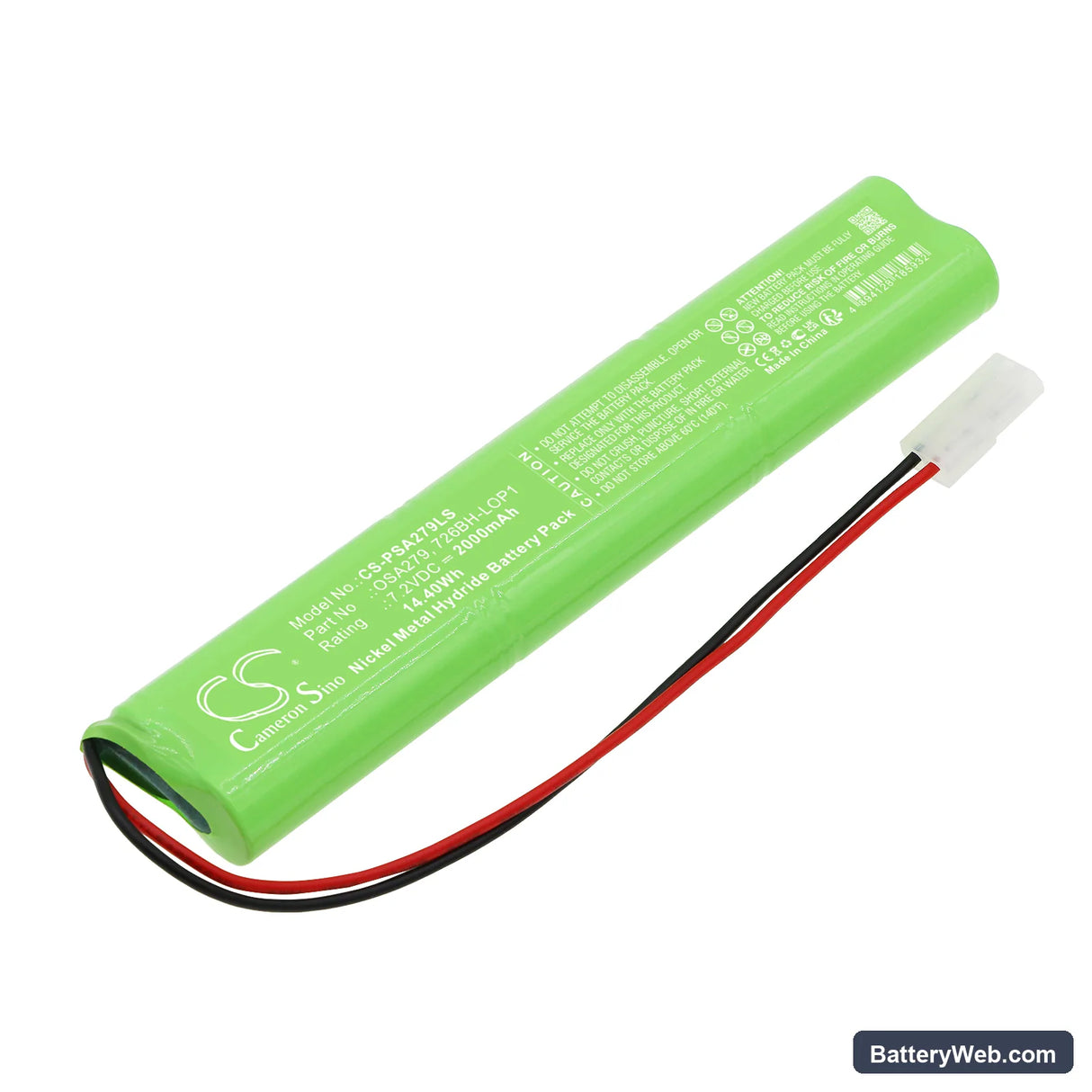 PowerSonic A6090-2 Replacement Battery, 7.2V, 2000mAh, Ni-MH 1