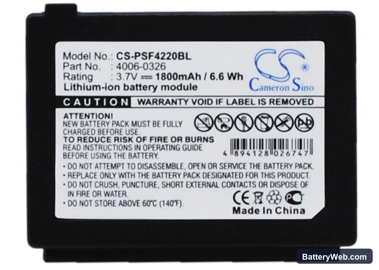 PSC Falcon 4220 Replacement Battery, 3.7V, 1800mAh, Li-ion 1