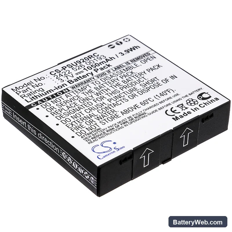Philips Pronto TSU-9200 Replacement Battery, 3.7V, 1050mAh, Li-ion 1