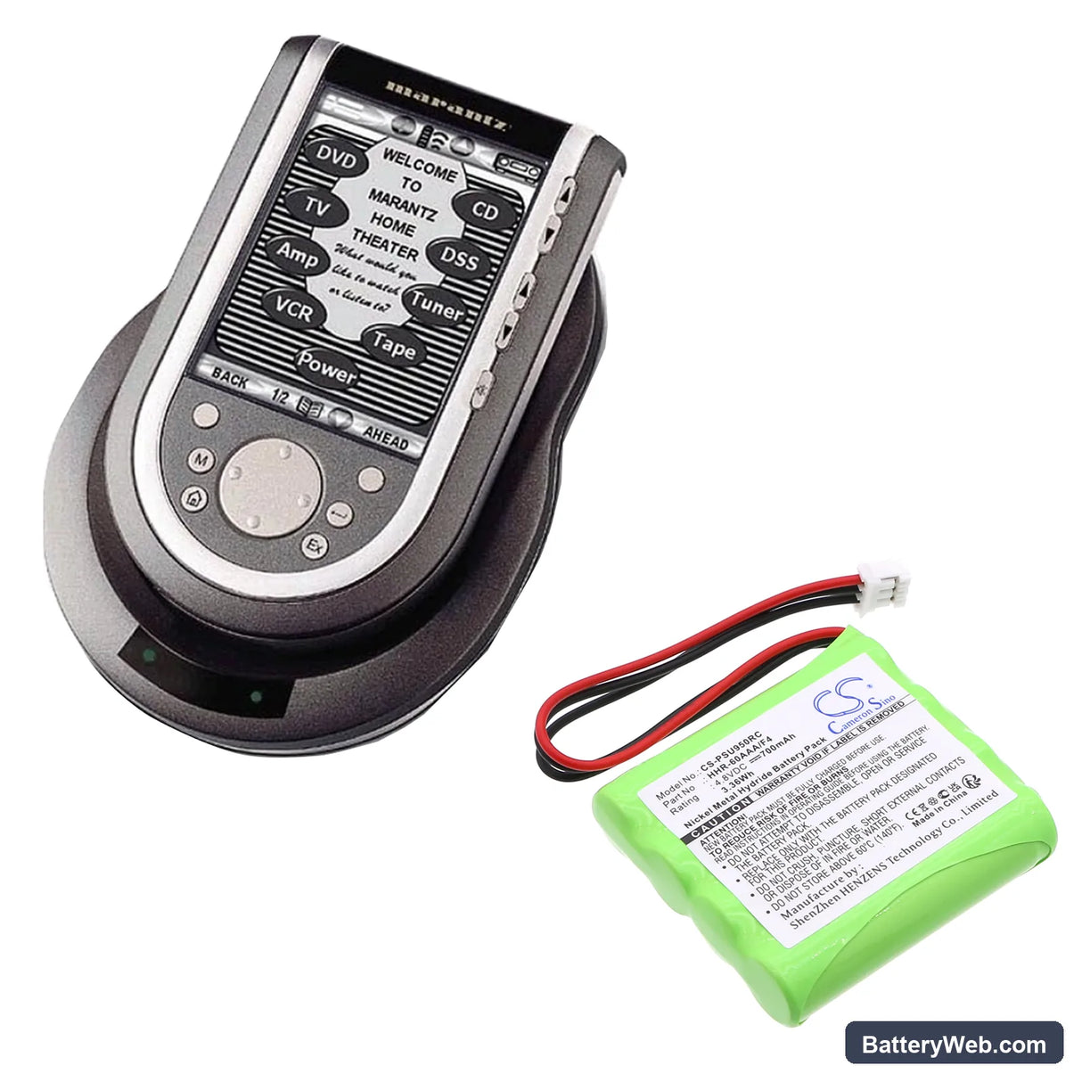 Marantz RC5200 Replacement Battery, 4.8V, 700mAh, Ni-MH 6