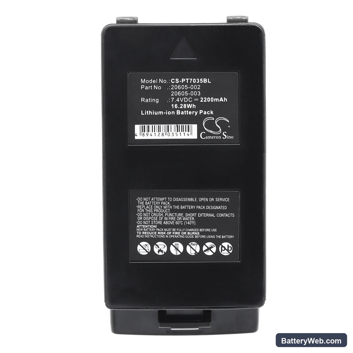 Psion Teklogix 7035 Replacement Battery, 7.4V, 2200mAh, Li-ion 5
