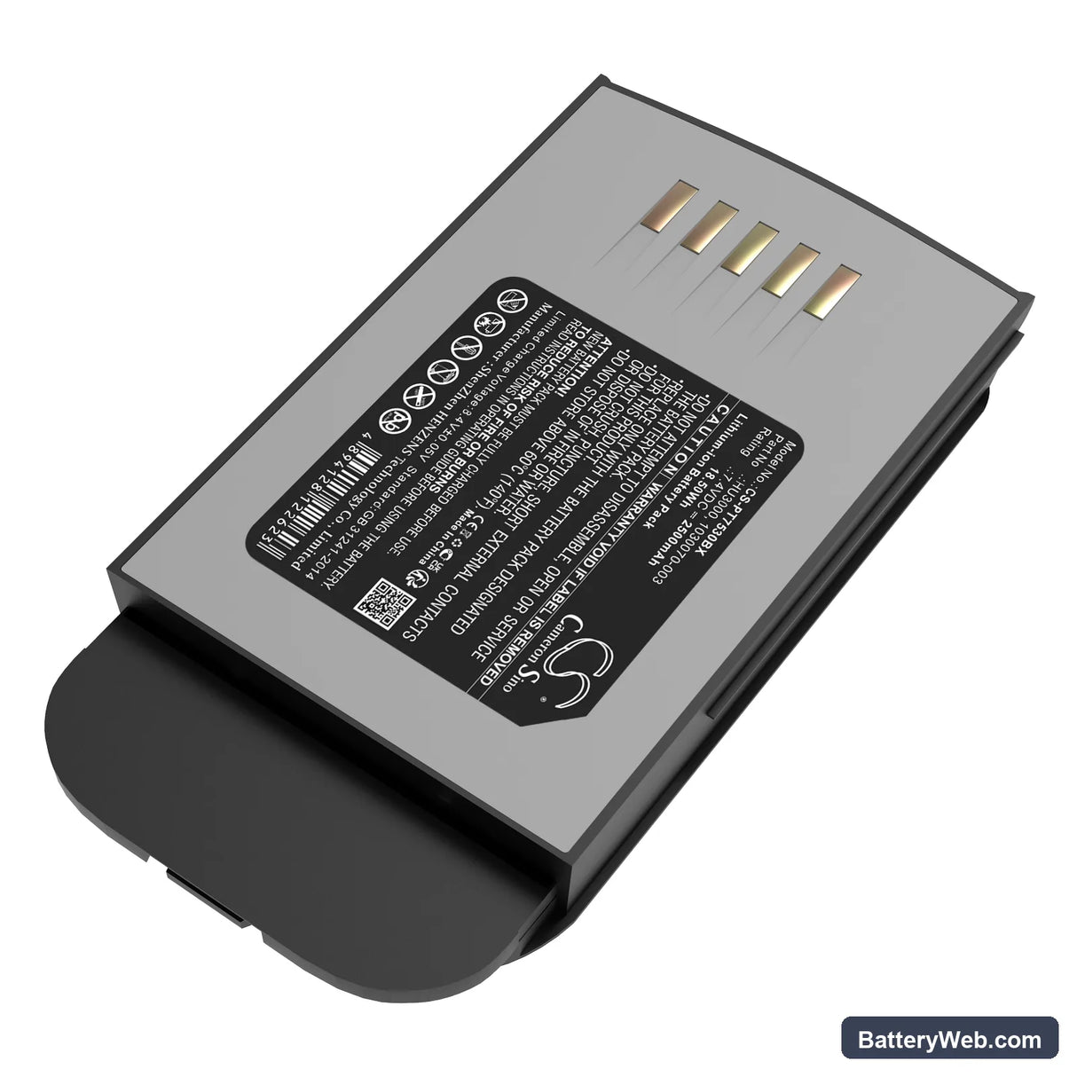 Teklogix 7535 Replacement Battery, 7.4V, 2500mAh, Li-ion 2