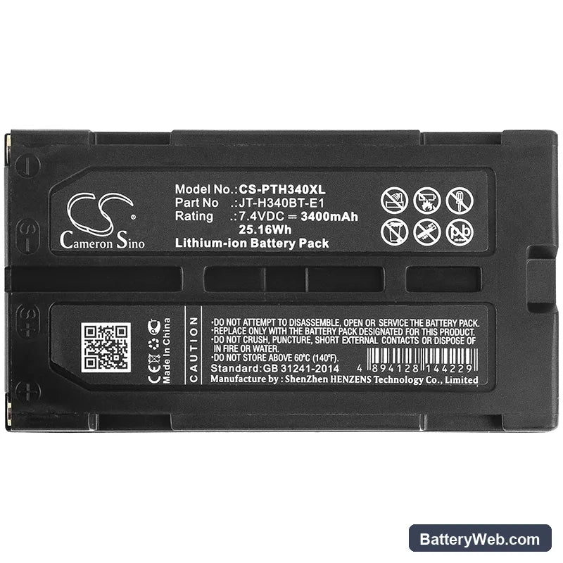 Panasonic JT-H340PR Replacement Battery, 7.4V, 3400mAh, Li-ion 3