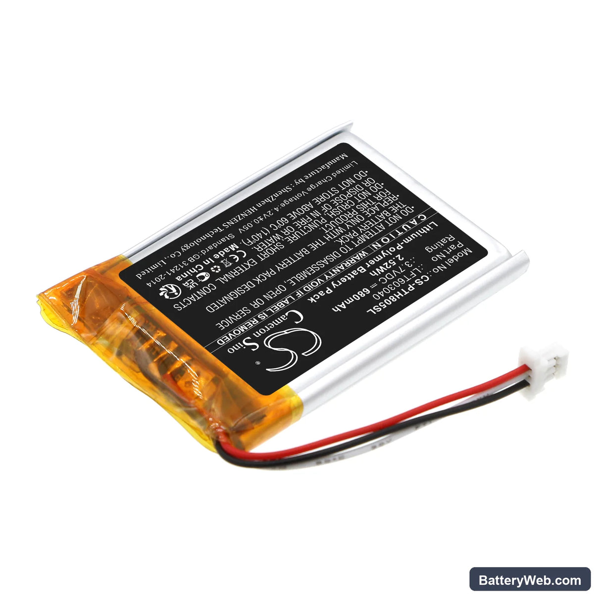 Philips TAPH805 Replacement Battery, 3.7V, 680mAh, Li-Polymer 2