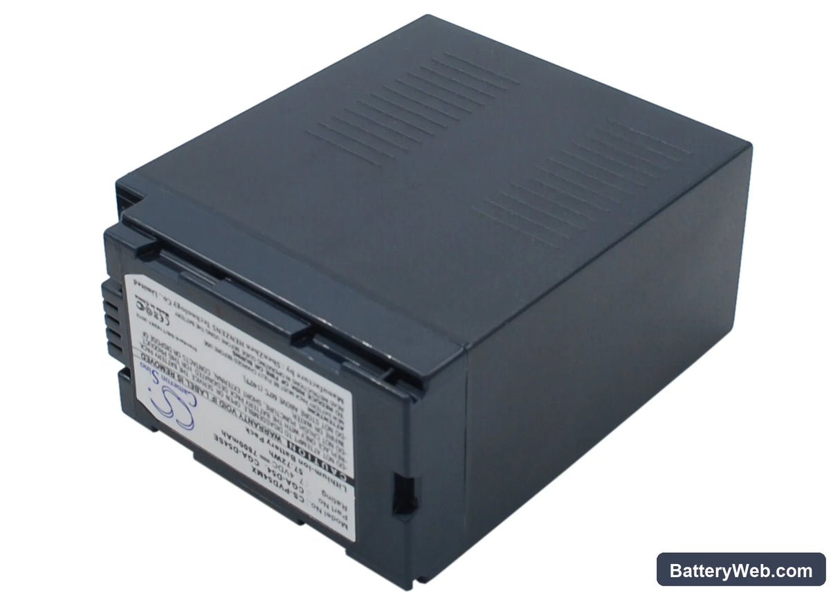 Panasonic AG-DVC62 Replacement Battery, 7.4V, 7800mAh, Li-ion 4