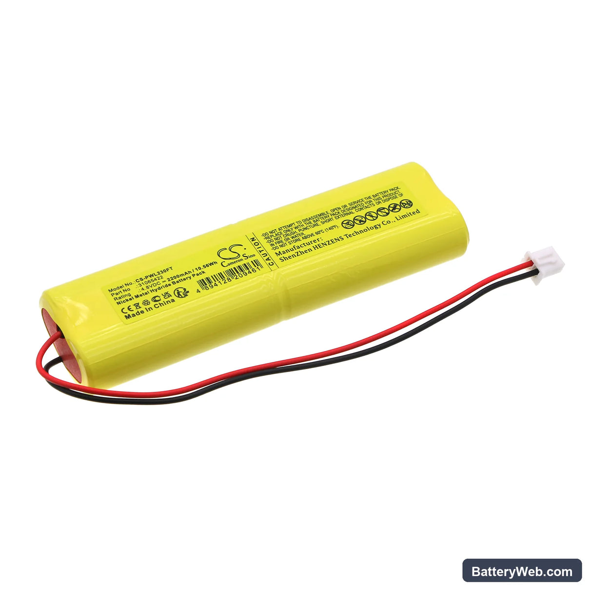 Perel EWL23 Replacement Battery, 4.8V, 2200mAh, Ni-MH 1