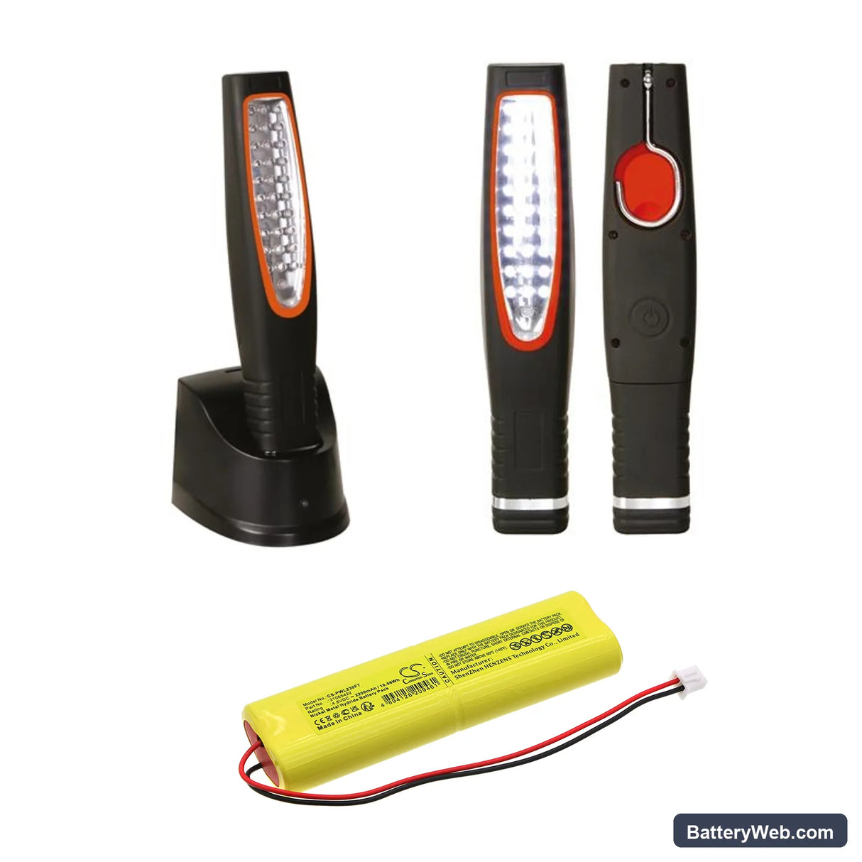 Perel EWL23 Replacement Battery, 4.8V, 2200mAh, Ni-MH 6