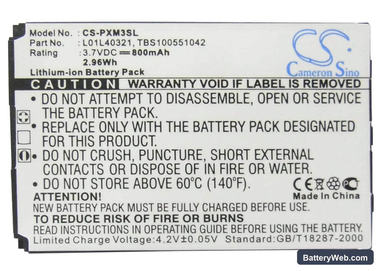 Sirius GEX-XMP3 Replacement Battery, 3.7V, 800mAh, Li-ion 5