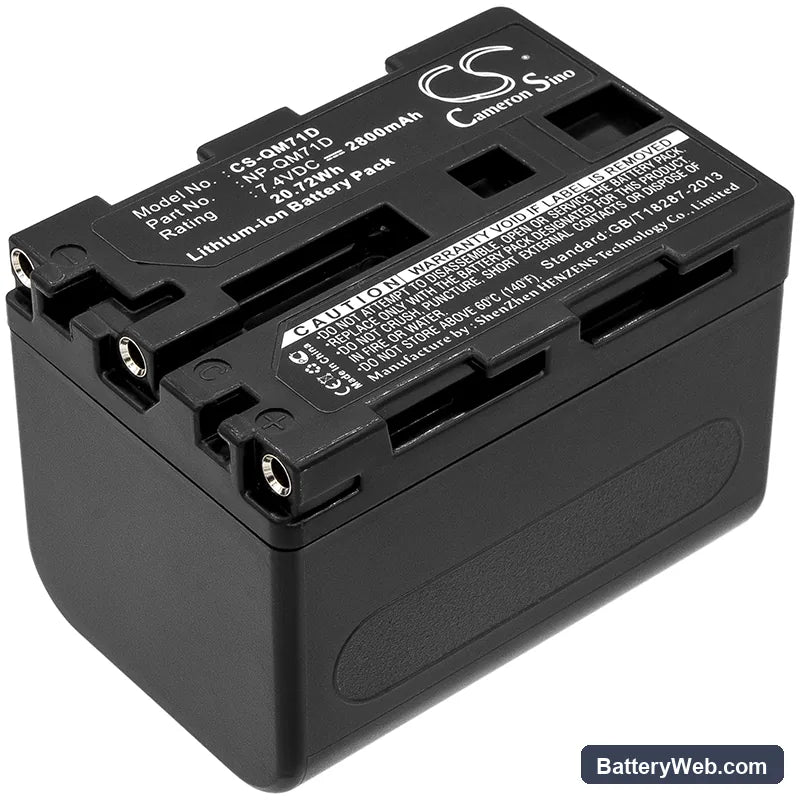 Sony DCR-TRV330 Replacement Battery, 7.4V, 2800mAh, Li-ion 1